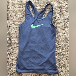 Nike Dri-FIT Running Tank Top, Blue Athletic Workout Top